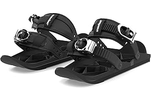 Snowfeet - Mini Pattini da Sci Corti per Neve | Sci per Scarpe Invernali | Pattini da Neve Corti Snowblades Skiboards | The Real Original (Black)