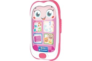 Clementoni Baby Baby Smartphone Pink, Telefono Bambini 6-36 Mesi, Centro attività con 4 Tasti per Imparare Parole e Numeri con Canzoni e Filastrocche, Luci e Suoni, Lingua Italiana, 17935