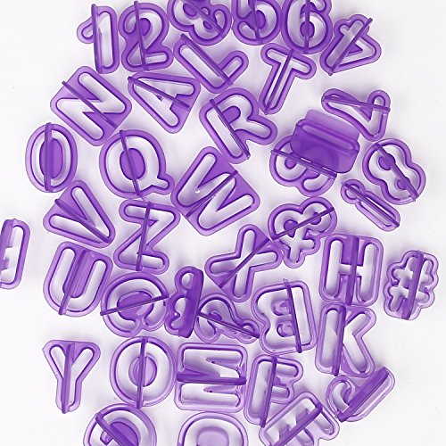 Dreamland 40-teilig Buchstaben, Zahlen und Sonderzeichen Ausstechformen – Ausstecher Fondant od. Marzipan Kuchen Form – Kunststoff Küchewerkzeug Backen Werkzeug Keks Backform - 2