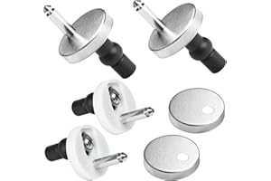 ROJINKADE Toilet Seat Fixings, Toilet Seat Hinges Fixings, Quick Release Toilet Seat Hinges, Toilet Fixing Kit with Spare Expanding Rubber Screws Nuts Bolts for WC Toilet Blind Holes (4PCS)