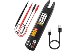 BSIDE U0 Multimètre Numérique Intelligent avec Pince Ampèremétrique Ouverte et Détecteur de Tension Sans Contact Mini Testeur Automatique Rechargeable de Courant/Tension AC DC Résistance Continuité
