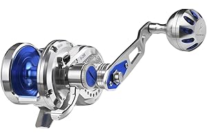 GOMEXUS Slow Jigging Reel Narrow Spool Double Drag Saltwater 7.1:1 Left and Right Hand 60lbs Conventional Reel Powerful Solid Durable LX50