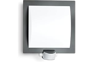 Steinel Lampada da esterni L 20 S antracite, lampada da parete con rilevatore di movimento, Sensore a 180°, E27, antiurto