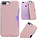 Produktbild VemMore iPhone 7 Plus / iPhone 8 Plus Hülle Case Handyhülle Ultra Slim Dünn Soft Flexibel Silikon TPU Case Bumper mit Kartenfach 360 Protection Schutzhülle Kratzfest Anti-Kratzer Anti-Rutsch Stoßfest Case Cover - Rose gold