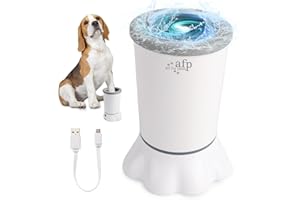 ALL FOR PAWS Automatischer Pfotenreiniger, 2 Reinigungsgeschwindigkeiten, Weiche Borsten, Abnehmbar, USB Aufladbar für Kleine und Mittlere Hunde