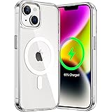 JETech Cover Magnetica per iPhone 14 6,1 Pollici Compatibile con MagSafe Ricarica Wireless, Telefono Custodia Antiurto, Retro