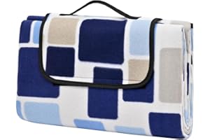 Gosure Outdoor Picnic Blanket,Foldable Soft Fleece Rug,Waterproof,Sand proof,Slip Resistant With Carrying Handle for Family,Beach,Park,Hiking,Camping
