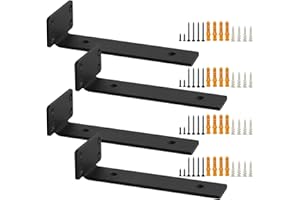 FYting Equerre Etagere Murale,4 Pièces Equerre Charge Lourde,équerre étagère intégrés en L Cachés Robustes, pour Plantes en Pot, Maison, Bureau, Capacité de Charge : 70 kg/154 lb (20cm)