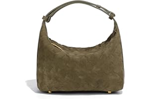 TNDCKP Luxueux sac besace en daim - Sac à bandoulière en cuir tissé avec intérieur spacieux