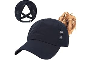 Enwokran Casquette de Baseball Femme, Queue de Cheval été Réglable Chapeau Séchage Rapide Respirante Anti-Soleil UV pour Running Golf Cyclisme Randonnée