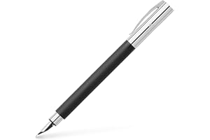 Faber-Castell 148140 - pióro wieczne AMBITION z żywicą szlachetną, stalówka: M, kolor trzonka: czarny/srebrny