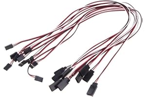 YUNIQUE GREEN-CLEAN-POWER - Servo Extension Cable 500mm | For Futaba Jr, RC Car, Plane, Helicopter | JST 5 Pin Connectors, 20 Pin Wiring Adapter, White Red Black, Plastic