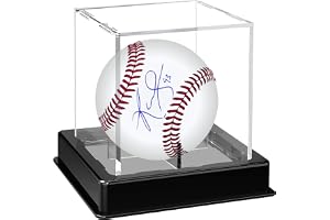 Azonee Baseball Display Box, Acrylic Clear Cube Baseball Box with Base, Clear Baseball Display Cube, UV Protection Baseball Stand Box for Baseball Memorabilia, Autographed Baseballs