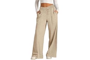 GENERIC Pantalon de jogging ample pour filles avec cordon de serrage pour enfants, taille haute, élastique, jambe droite, pantalon d'école, couleur unie, pantalon de survêtement surdimensionné, poches