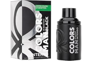 United Colors of Benetton - Black Intenso, Eau de Parfum pour Homme - Longue Durée - Parfum jeune, moderne et intense - Notes boisées et hespéridées - Idéal pour la journée - 100 ml
