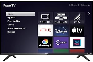 RCA Roku 43 Inch 4K Smart TV, 43" Ultra HD TV with AppleTV+ BBC Netflix Freeview Play, HDR Dolby Audio DVB-T2/T 3 x HDMI 2 x USB 2.0 Port UHD Television, Ideal Large Screen for Living Room