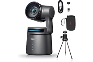 OBSBOT Tail Air Webcam PTZ 4K avec NDI, Suivi Automatique AI, Double Micro Antibruit, Application Intelligente, Gestes, Webcam pour PC, sans Fil HDMI/USB-C, Caméra Vidéo avec Tripod