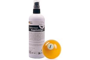 ‎ROBERTSON Robertson Billard Kugelreiniger und Politur, 200ml, Profi Ball-Cleaning Pool-/Snookerkugeln, effektiv mit Glanzeffekt, auch als Set mit Mikrofasertuch, Made in Germany