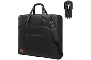 Moulyan Garment Bags for Travel, Carry-on Bag for Hanging Clothes, Travel, Waterproof Suit Bag with Strap for Men and Women, Black