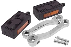 2EXTREME Pedal Set Tretkurbel kompatibel mit Piaggio, Vespa, Ciao, Bravo, Boxer, SI – Set inkl. 2x schwarze Pedalen mit Reflektoren, 2x polierte Tretkurbeln, 2x Pedalkeile