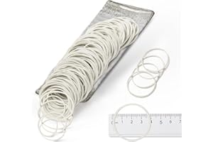 XINSHENG 500 Piezas BandasGoma Bandas Goma Blanco Suministros Oficina,Banda Elásticas Naturales Fuertes para la Escuela Oficina en el Hogar Artesanías Industriales DIY 38 mm
