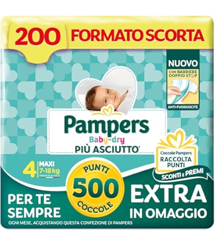 Pannolini Pampers Premium Box S4 - 168 Pezzi, Assorbente E Morbido Per Neonati