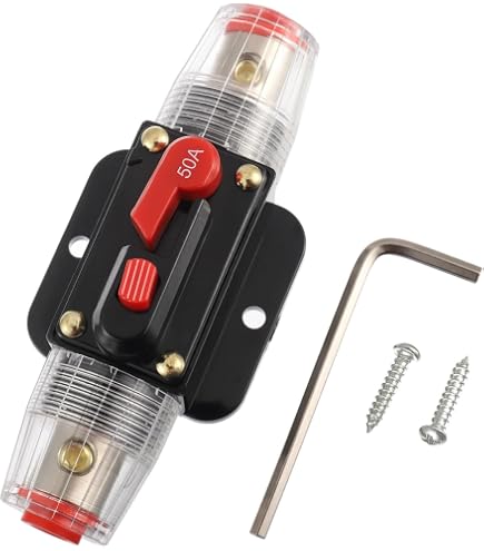 Interruttore automatico DC 32 V con interruttore, ripristino manuale, impermeabile, per auto, imbarcazioni, barche, camion, autobus, camper, ATV, 60 A