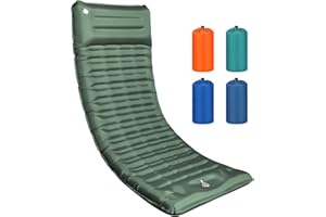 TENXSNUG Épaisseur Supplémentaire Camping Autogonflant Matelas Gonflable Le Plus Confortable pour La Randonnée Les Voyages en Voiture et La Randonnée Matelas Compact Camping avec Oreiller Armée Verte