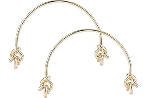 WADORN Asas de Metal para Bolsa, 2 Uds Reemplazo de las Asas Del Bolso Del Marco de la Manija de la Aleación Del Semicírculo con los Tornillos de la Hebilla Accesorios de Hardware de Bricolaje, Oro