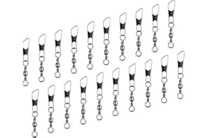‎AMZFISHING AMZfishing® Classic Swivels with Snap | Fishing Swivels | Fishing Swivels | Swivel Fishing | Swivel Set Fishing | Swivels Size 12 (20 Pieces, d: #6)