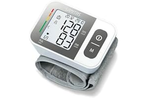 Sanitas Misuratore di Pressione Da Polso SBC 15, Sfigmomanometro da polso, misurazione completamente automatica della pressione sanguigna e delle pulsazioni, funzione di avviso per possibili aritmie