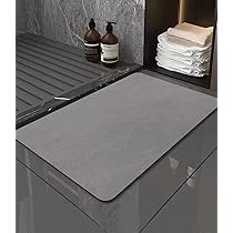 Tapis De Bain Diatomite 40x60cm - Super Absorbant, Antidérapant, Séchage Rapide - Gris - Pour Salle De Bain, Douche, Entrée