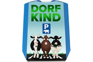 SPEECHEESE Dorfkind - Disco orario con parcheggio mucca, con 2 chip per carrello della spesa, divertente disco orario per bambini villaggio con motivo divertente per il paese