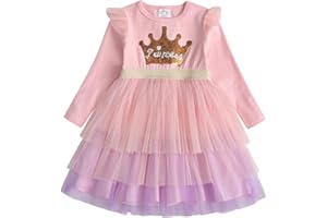 VIKITA Kid Girls Dresses Princess Animal Cartoon Tulle Party Casual Outfits Clothing 1-8 Years