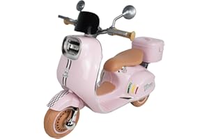 Twinly - Mini Moto elettrica SCOOTLY per bambini - Scooter per bambini con luce e MP3 con USB, caricabatterie e batteria 6V fino a 40 min - Acceleratore a pedale - 3-8 anni - Baule e telecomando
