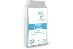 SWISS BIOENERGETICS Citrate de Potassium Gelules 1000mg - 120 Gélules Végan – Idéal Fasting et Kéto - Sans OGM, Lactose et Gluten - Haute teneur en électrolytes avec une biodisponibilité et une absorption supérieure