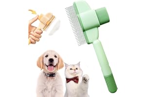 XINTIANWANG SmartBrush - Brosse Anti-Poils Morts, Brosse Chat Royaume Felin, Smart Brush Chat Peigne, Brosse Pour Chats Brosse Pour Chien, élimine Jusqu’à 95% Des Poils Morts (Vert)