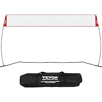 12ft Portable Volleyball Practice Net - Adjustable Height Freestanding Net For Serving & Hitting Drills, Includes Ball & Bag