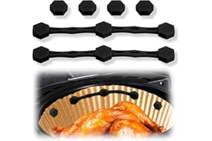 ZORVYN 2 Set Silicone Magneti per Friggitrice ad Aria Magneti per Carta Forno Evitano Bruciature Accessori da Cucina (Nero)