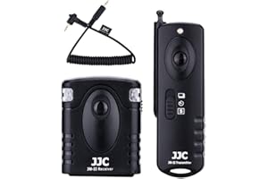 JJC Bezprzewodowy pilot zdalnego sterowania do aparatu OM SYSTEM OM-1 Mark II Olympus OM-D E-M1 Mark II III (30 metrów, 433 mHz) – kompatybilny z oryginalnym przełącznikiem kablowym Olympus RM-CB2