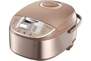 Midea Rice Cooker z funkcją parowania i podgrzewania, multicooker 5L, powłoka nieprzywierająca, kubek miarkowy, 2 łyżki ryżu, ryż bez palenia, funkcja timera 24 godziny