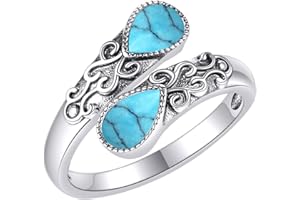 CUPENDA Moonstone Ring for Women Sterling Silver Rainbow Adjustable Band Open Rings Victorian Jewelry Gifts for Girls