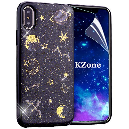 OKZone iPhone XS Hülle, Luxus Glitzer Bling Glänzende Design Weich TPU Bumper Case Silikon Schutzhülle Handy Tasche Rückseite Hülle Etui Cover TPU Bumper Schale für Apple iPhone XS 5.8 Zoll (Schwarz) OKZone iPhone XS Hülle, Luxus Glitzer Bling Glänzende Design Weich TPU Bumper Case Silikon Schutzhülle Handy Tasche Rückseite Hülle Etui Cover TPU Bumper Schale für Apple iPhone XS 5.8 Zoll (Schwarz)