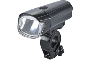 Fischer Phare Avant de vélo LED | Luminosité 15/40 Lux | Fonctionne sur Piles | Extrêmement résistant aux éclaboussures