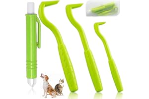 SiHuiTu 3 Pieces of Tick Remover Tools for Dogs, Painlessly Tick Removal Tool, Multifunctional Tick Remover Kit for Dog Cats Rabbits, Ideal Tick Hooks for Pet Shop Including Storage Box (Green)