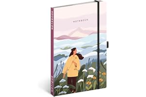 ‎NOTIQUE NOTIQUE Notizbuch Liniert mit Gummiband 13x21cm ca. A5, Hardcover Notebook, Notizblock, Notizheft, Journal, Tagebuch für Erwachsene, Damen (Land)