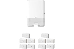 Tork Xpress - Dispenser di asciugamani H2 Multifold nel design dell'Elevation, distributore di assorbenti igienici, Spender + 1360 Tücher, bianco, 1