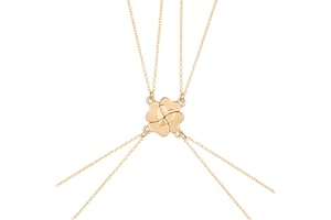 Rainway 4 Stück Freundschaftsketten, Vierblättriges Kleeblatt-Halskette für Damen, Freundschaft Halsketten für 4 Mädchen, BFF Edelstahl Magnetische Ketten, Graduierung Geschenke für Beste Freunde