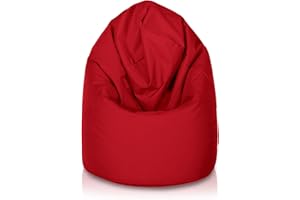 Bepouf - Pouf a Sacco Baby 55Øx95H cm 150L Poliestere Rosso Imbottito, Puffo per Sedersi Bambini - Pouf Poltrona Salotto e Camera da Letto Comodo e Lavabile - Poltrona Sacco Anallergica Impermeabile