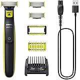 Philips OneBlade Original Hybrid Face + Body - Rifinitore barba elettrico, rasoio e strumento per il bodygrooming, 3 lame ori